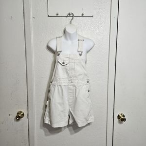 "No Boundaries" White Overall Shorts Size Small